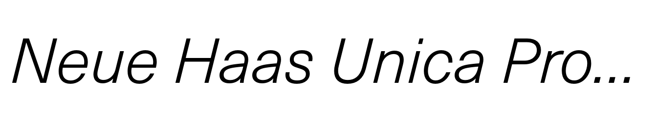 Neue Haas Unica Pro Light Italic